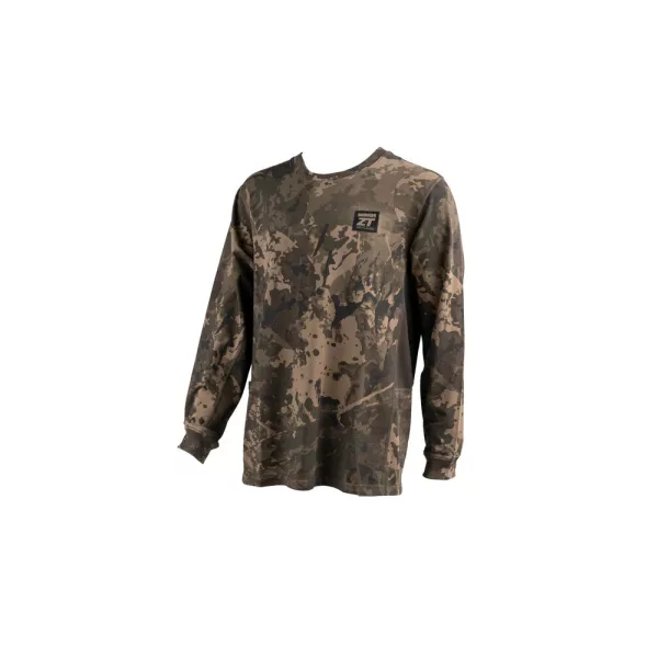 Nash ZT Lite Luxe Long Sleeve T Shirt Camo Hosszú Ujjú Póló M