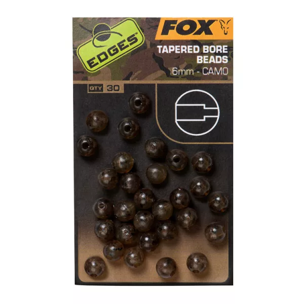 Fox EDGES™ Camo Tapered Bore Beads 6mm x30 Gumene perle