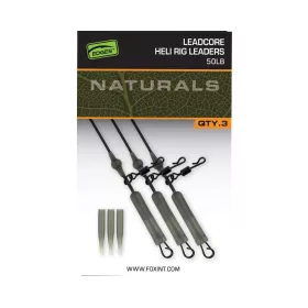   Fox Edges Naturals Leadcore Heli Rig Leaders Bojlis Helikopter Oprema za ribolov 50lb