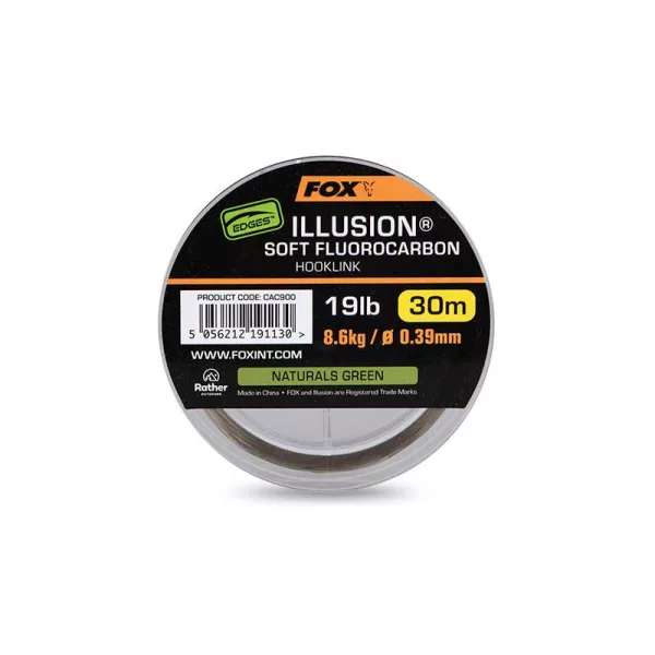 Fox Illusion Soft Naturals Green Fluorocarbon Predvez 0,39mm 30m