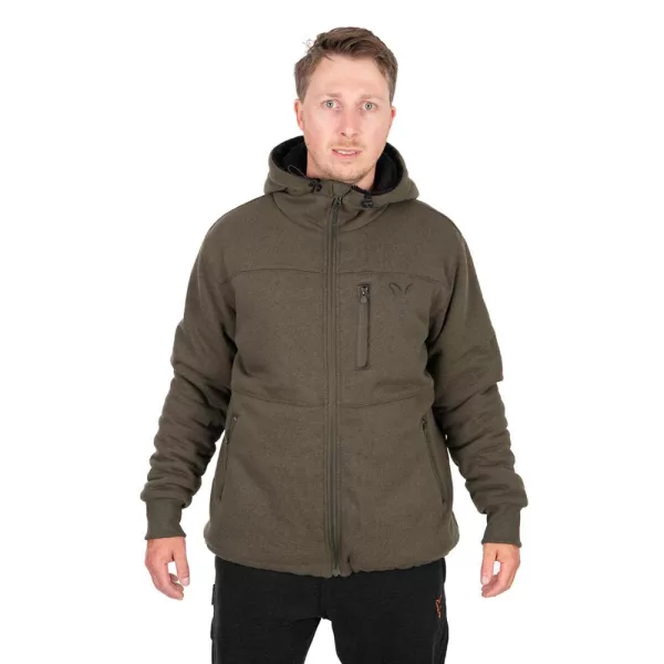 Fox Collection Sherpa Hoody Green-Black Jacket Termo Jakna 3XL