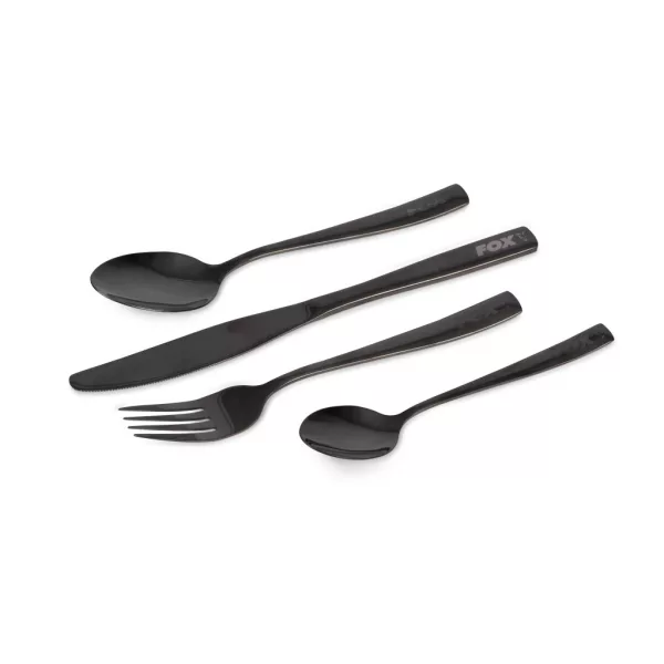 Fox Cookware Crni 4-dijelni Set pribora za jelo od nehrđajućeg čelika