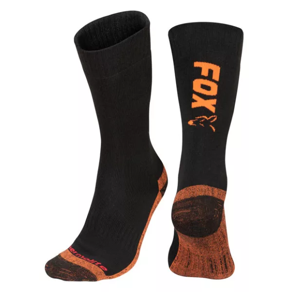Fox Collection Thermolite Long Socks Crno-narančaste Čarape 40-43