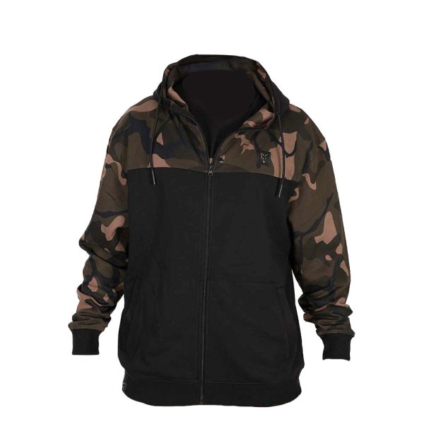 Fox LW Crno-camo Split Zip Hoody Pulover s kapuljačom na patentni zatvarač 2XL