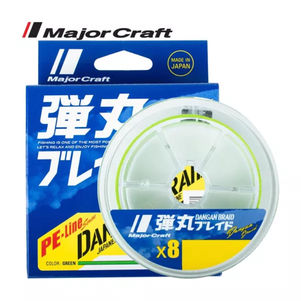 Major Craft Dangan Braid X8 0,10mm 150m Fluo Light Green Fonott Zsinór