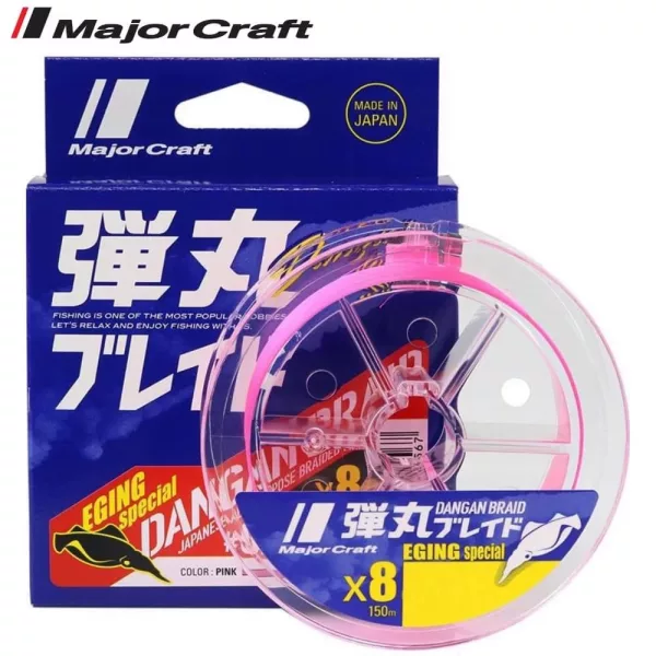 Major Craft Dangan Braid X8 Eging Special 0,10mm 150m Pink Fonott Zsinór