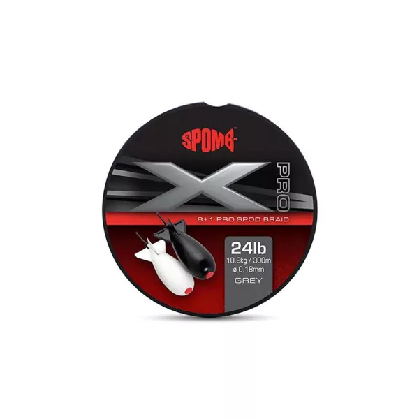 Spomb X Pro Braid Sivi Pletena glavna struna 0,18mm 300m