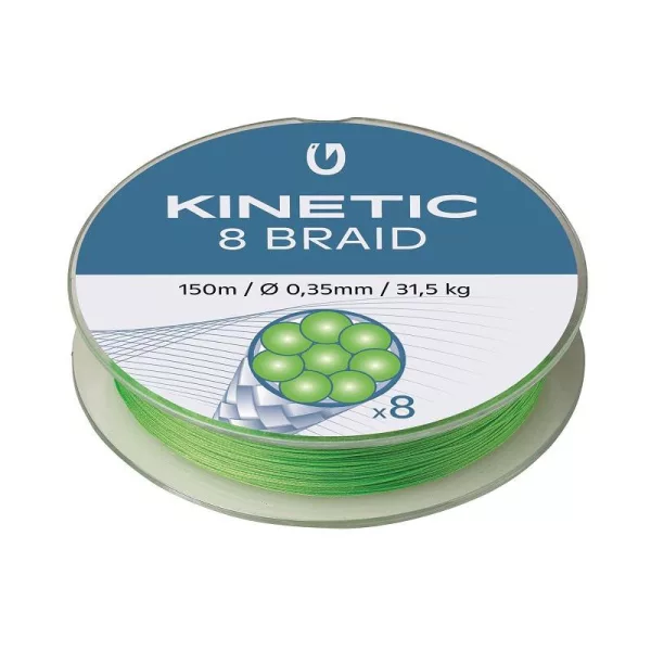 KINETIC 8 Braid 150m 0,16mm/12,0kg Fluo Green Pletena struna