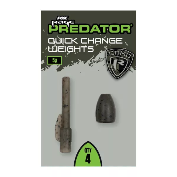 Fox Rage Predator Camo Quick Change Weights Brzo izmjenjivi plovak uteg 5gr 4 kom