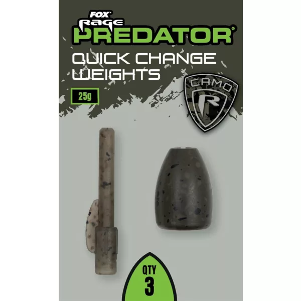 Fox Rage Predator Camo Quick Change Weights Brzeizmjenjivi utezi za plovak 25gr 3kom