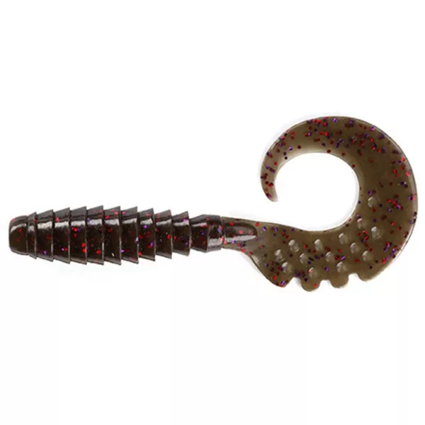 FISHUP Fancy Grub 2,54cm (12kom.), #050 - Green Pumpkin Brown/Red & Purple Plastični mamac