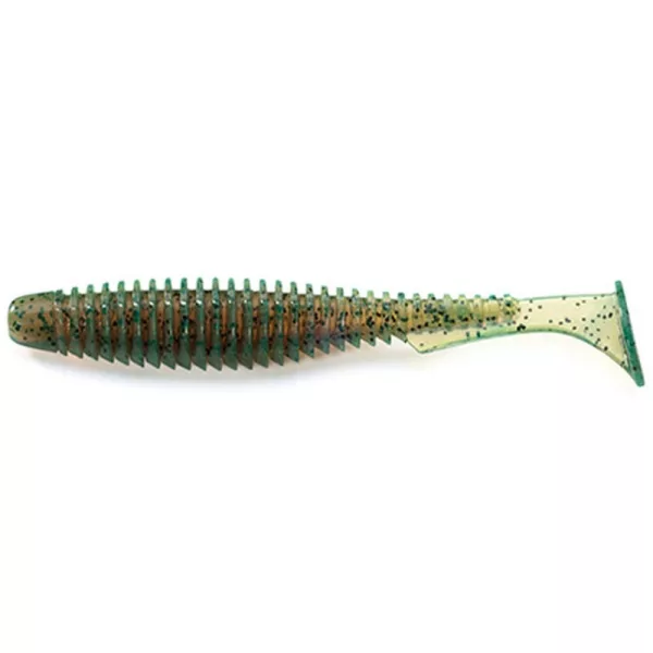 FISHUP U-Shad 10,16cm (8pcs.), #017 - Motor Oil Pepper Plastična varalica