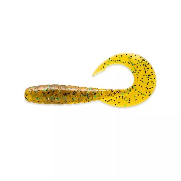 FISHUP Mighty Grub 8,89cm (7pcs.), #036 - Karamela/Zelena i Crna Plastični mamac