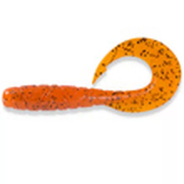 FISHUP Mighty Grub 8,89cm (7pcs.), #049 - Narančasta bundeva/Crna Plastični mamac