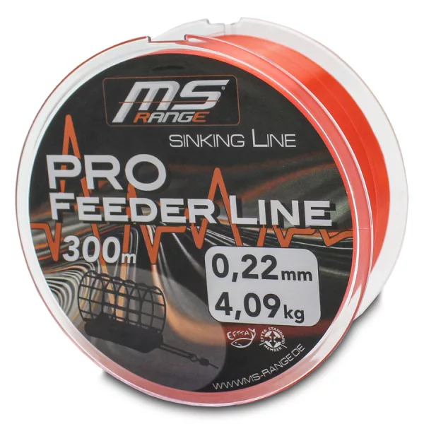 MS Range Pro Feeder Line Narancssárga 0,25mm 300m Süllyedő Monofil Főzsinór
