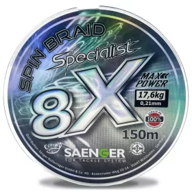   Saenger 8X Specialist Spin Braid Szürke 0,18mm 150m Fonott Főzsinór