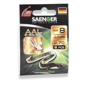 Saenger Eel 4 Lapkás, Szakállas Előkötött Horog 8db