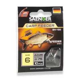   Saenger Carp Feeder 8 Lapkás, Szakállas Előkötött Horog 10db