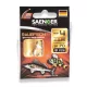 Saenger Predator 1/0 Füles, Szakállas Előkötött Horog 8db
