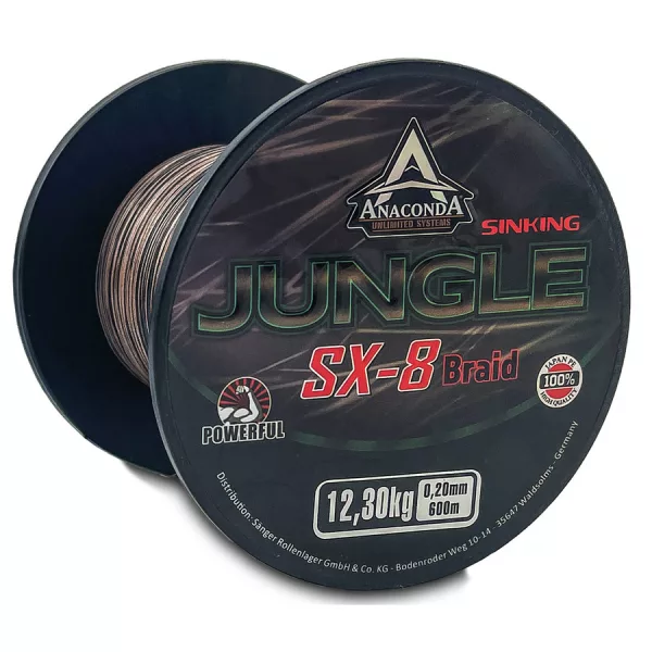 Anaconda Jungle SX-8 Kamuflázs 0,20mm 600m Süllyedő Fonott Főzsinór