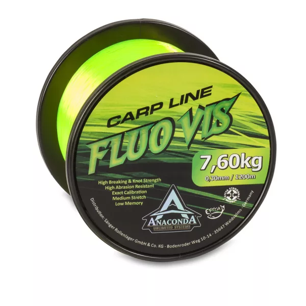 Anaconda Fluovis Green Carp Line Zöld 0,28mm 1200m Monofil Főzsinór