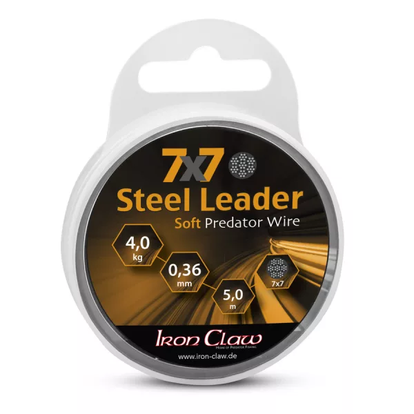Iron Claw 7x7 Steel Leader 0,50mm 5m Bevonatos Acél Előkezsinór