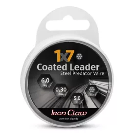   Iron Claw 1x7 Coated Leader Fekete 0,30mm 5m Bevonatos Acél Előkezsinór