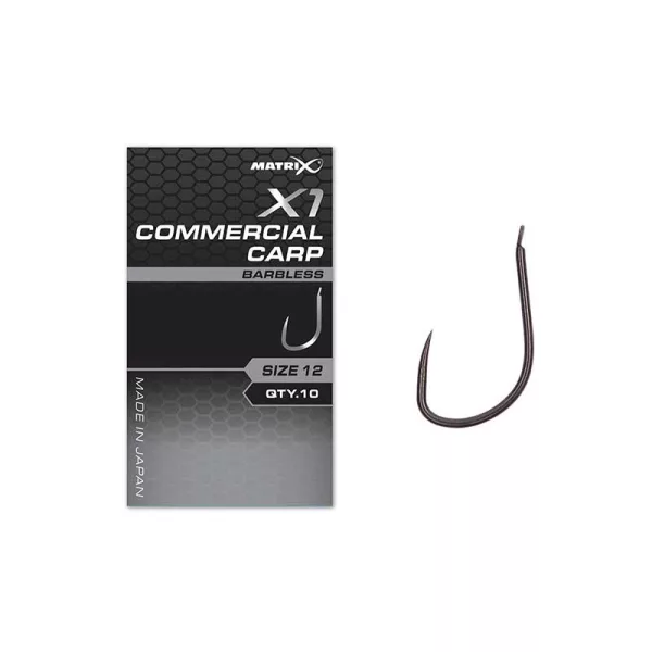 Matrix X1 Commercial Carp 16 Barbless Lapkasta, Udica bez brade 10 kom