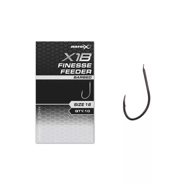 Matrix X1B Finesse Feeder 16 Barbed S pločicom, udica s bodljom 10kom