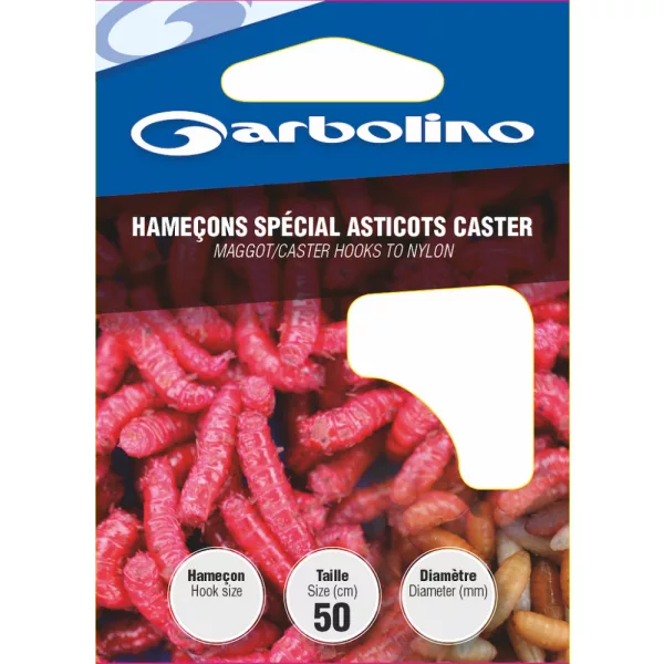 Garbolino Maggot/Caster Hooks To Nylon 12 S pločicom, S bradom Monofilni Predvezani Udica 10kom