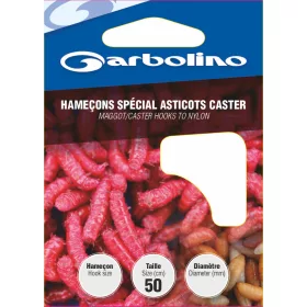   Garbolino Maggot/Caster Hooks To Nylon 14 S pločicom, S bradom Monofilni Predvezani Udica 10kom