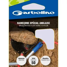   Garbolino Waggler/Stick Float Hooks To Nylon 16 sa pločicom, s bradom, monofilamentne predvezane udice 10 kom