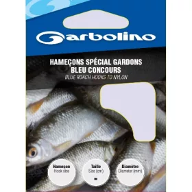   Garbolino Blue Roach Hooks To Nylon 16 S pločicom, S bradom Monofilni Predvezani Udica 10kom