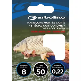   Garbolino Special Carpodrome Hook To Nylon 0,20mm 50cm 12 S lopaticom, Bezbrada Monofilna Predvezana Udica 10 kom