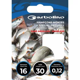   Garbolino Special Silvers Hook to Nylon 0,12mm 30cm 16 S lopaticom Bezbrada Monofilna Predvezana Udica 10 kom