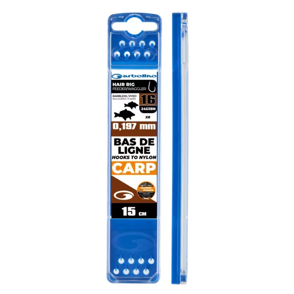 Garbolino Competition Hooks To Nylon 10 okasta, Bezzubna Hair Rig Feeder predvezna udica 8 kom