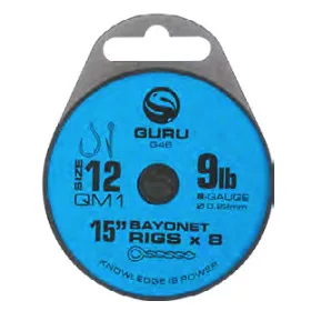   Guru QM1 Bayonet Ready Rigs 15 prethodno vezanih udica - 38 cm - QM1