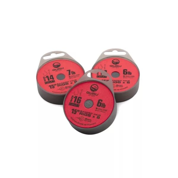 Guru QM1 Bait Bands 14 S ušicom, Bez bodlje Monofilna Predvezana Udica 8 kom