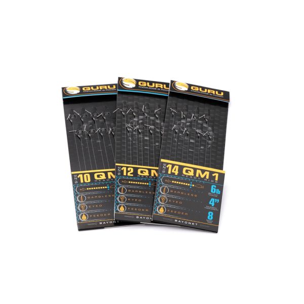Guru QM1 Bayonet 14 S ušicom, Bez bodlje Monofilna Predvezana Udica 8 kom