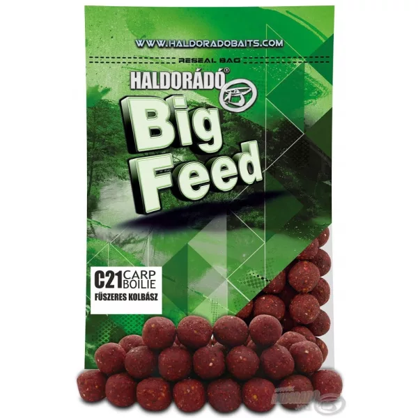 Haldorádó Big Feed - C21 Boilie - Začinjena kobasica