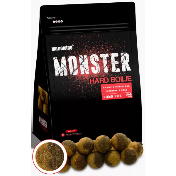 Haldorádó Monster Hard Boilie Maslačna Kiselina-Morski Rak 700gr 24mm Bojle