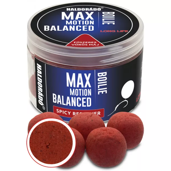 Haldorádó Max Motion Boilie Balanced Začinjena crvena jetra 70gr 20mm Boilie