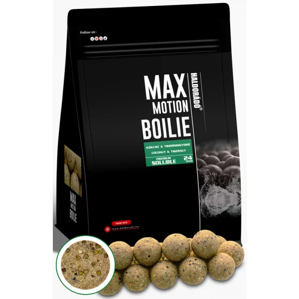 Haldorádó Max Motion Boilie Premium Soluble Kokos-Tigrov Orah 800gr 24mm Bojle