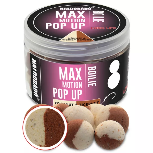 Haldorádó Max Motion Boilie Pop Up Kokos-Tigrov Orah 50gr 16-20mm Bojli