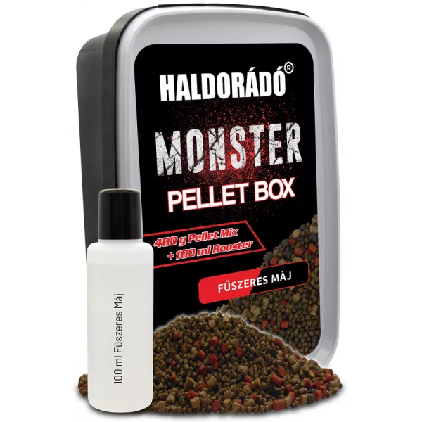 Haldorádó Monster Začinjena jetra 400gr 2-3-4mm Kutija za pelete