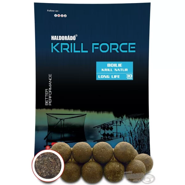 Haldorádó Krill Force Boilie Long Life 30mm Krill Natur Bojla za prihranu 700gr