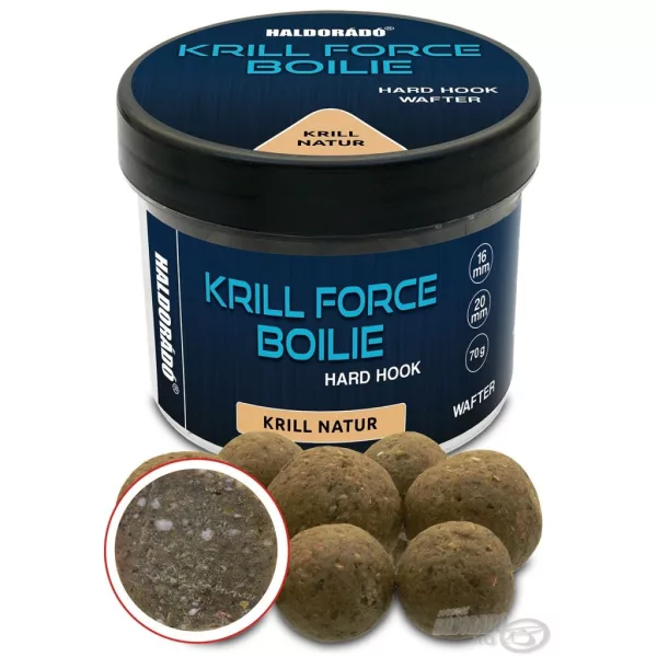 Haldorádó Krill Force Boilie Hard Hook Wafter 16, 20 mm Krill Natur Bojla za mamčenje 70gr