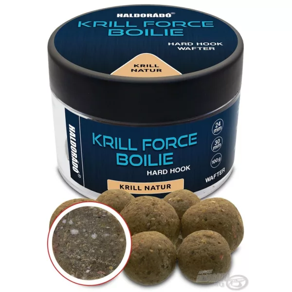 Haldorádó Krill Force Boilie Hard Hook Wafter 24, 30 mm Krill Natur Bojla za mamčenje 100gr