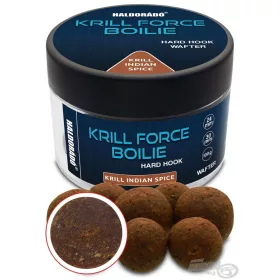   Haldorádó Krill Force Boilie Hard Hook Wafter 24, 30 mm Krill Indian Spice Bojla za mamčenje 100gr