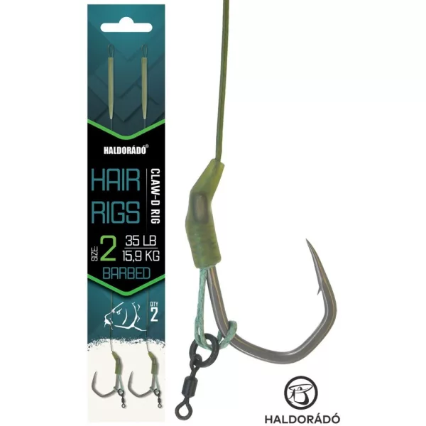 Haldorádó Claw D-Rig 2 Füles, Szakállas Fonott Előkötött Horog 2db